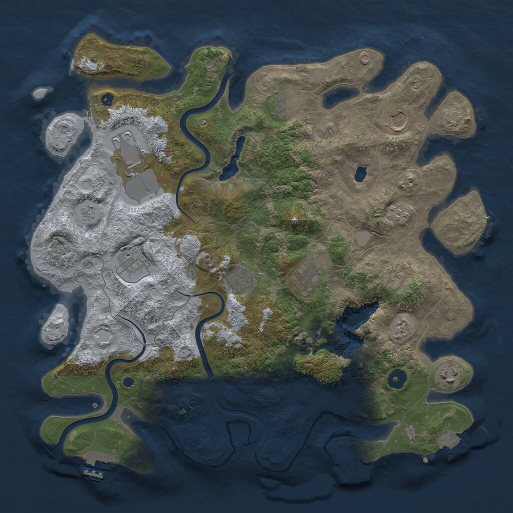 Rust Map: Procedural Map, Size: 4000, Seed: 1987344906, 14 Monuments