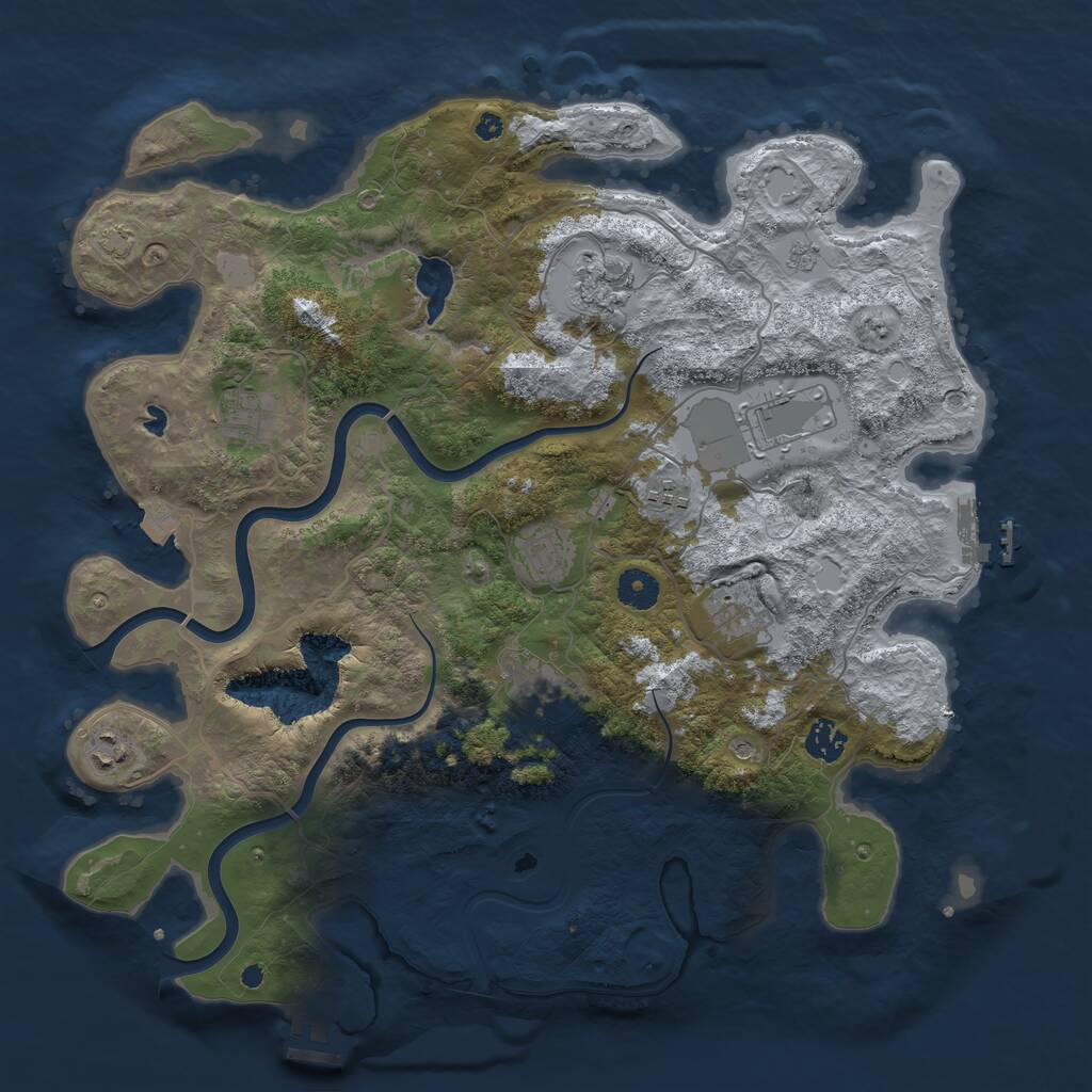 Rust Map: Procedural Map, Size: 4000, Seed: 1198194260, 15 Monuments