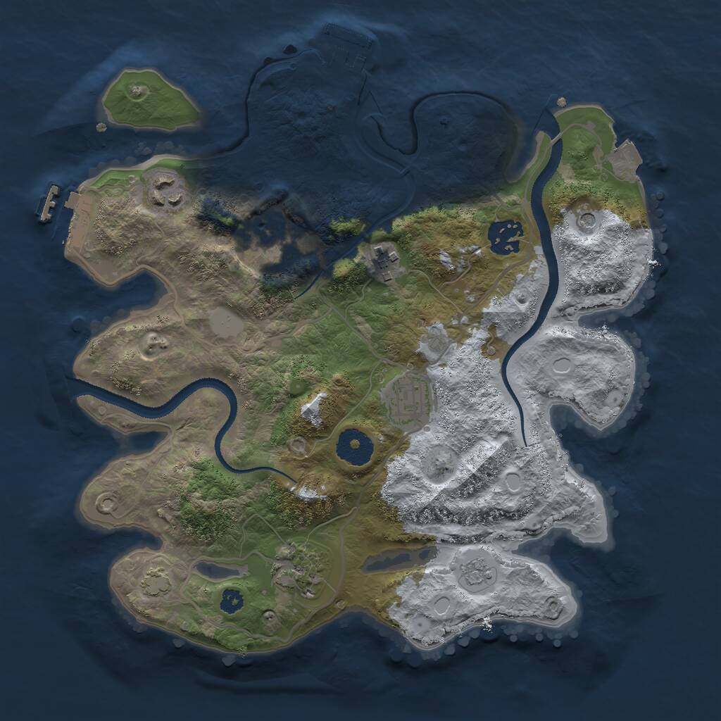 Rust Map: Procedural Map, Size: 3000, Seed: 754607472, 12 Monuments