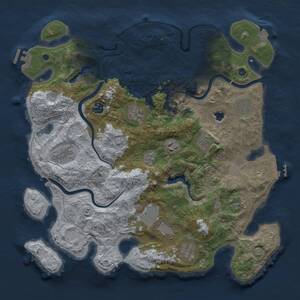 Thumbnail Rust Map: Procedural Map, Size: 4000, Seed: 1136264658, 16 Monuments