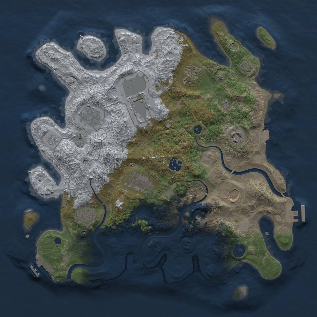 Rust Map: Procedural Map, Size: 3650, Seed: 84336180, 15 Monuments