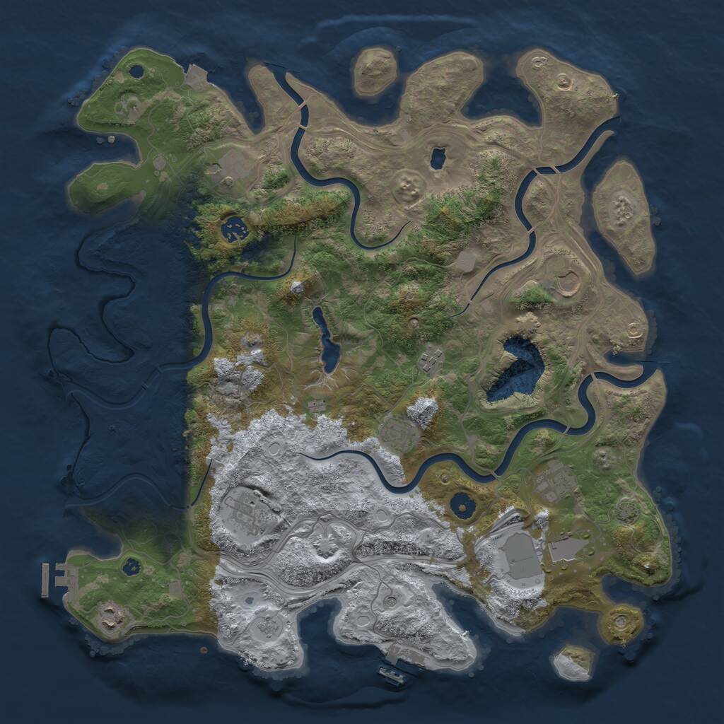 Rust Map: Procedural Map, Size: 4250, Seed: 56423525, 15 Monuments