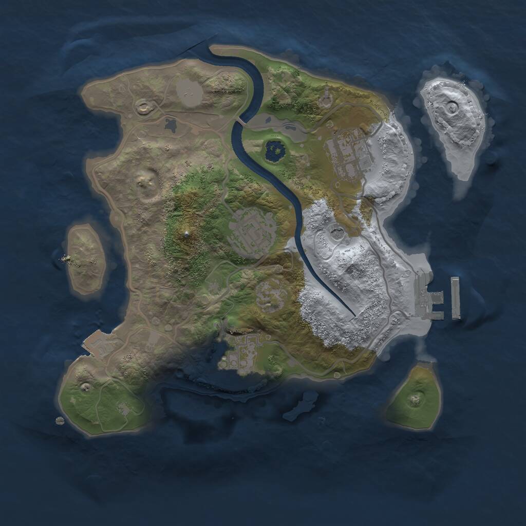 Rust Map: Procedural Map, Size: 2500, Seed: 1102246729, 6 Monuments