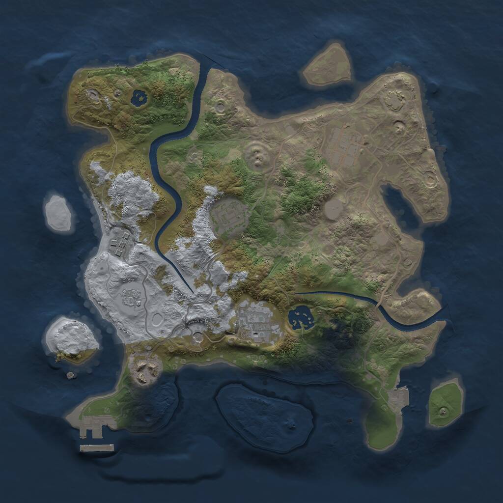 Rust Map: Procedural Map, Size: 3000, Seed: 1502579361, 11 Monuments