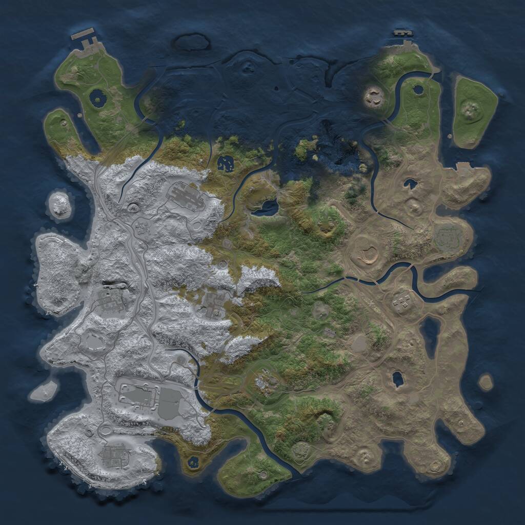 Rust Map: Procedural Map, Size: 4500, Seed: 456789699, 17 Monuments
