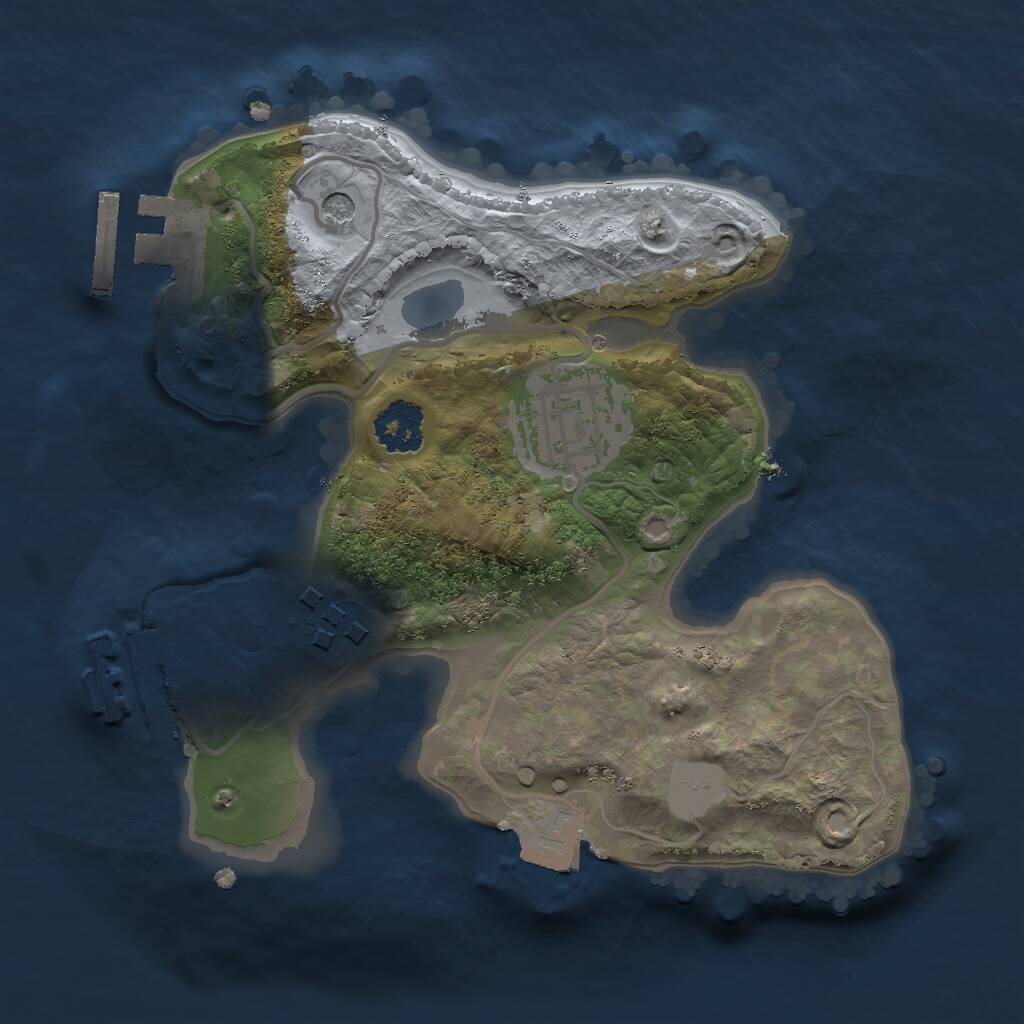 Rust Map: Procedural Map, Size: 2000, Seed: 229141558, 6 Monuments