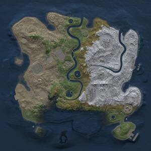 Thumbnail Rust Map: Procedural Map, Size: 3500, Seed: 39775397, 14 Monuments