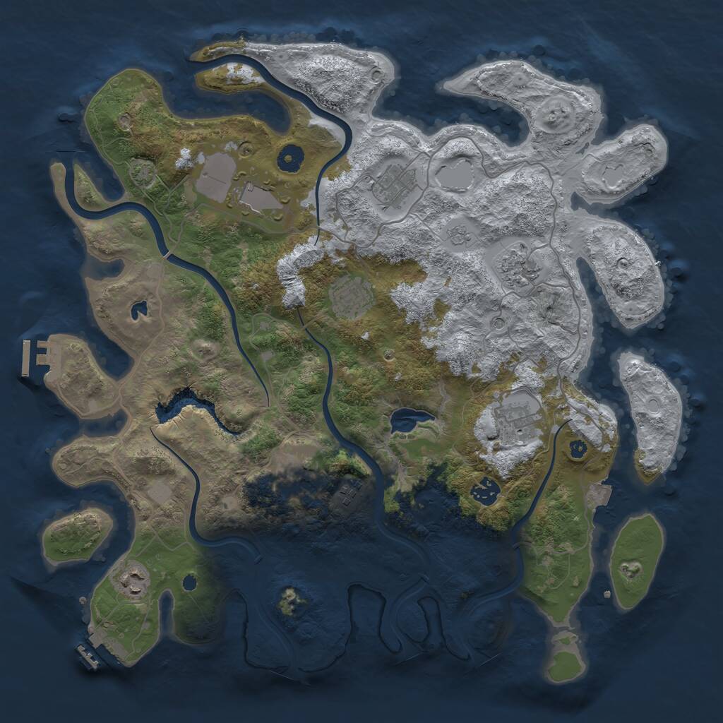 Rust Map: Procedural Map, Size: 4000, Seed: 2111096800, 15 Monuments