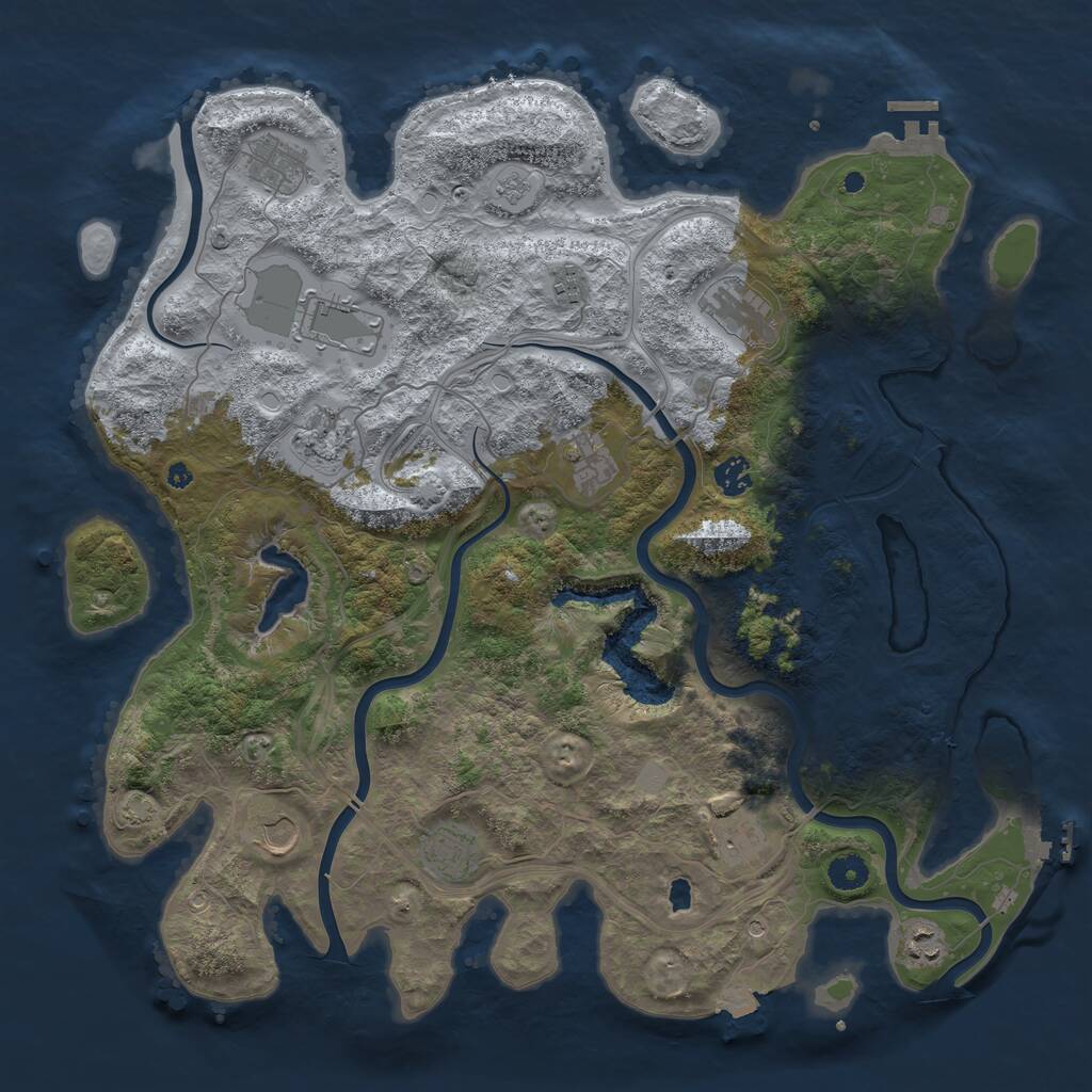 Rust Map: Procedural Map, Size: 4300, Seed: 136638247, 17 Monuments