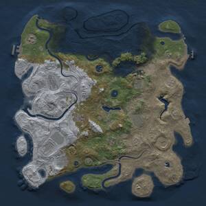 Thumbnail Rust Map: Procedural Map, Size: 4300, Seed: 678947160, 17 Monuments