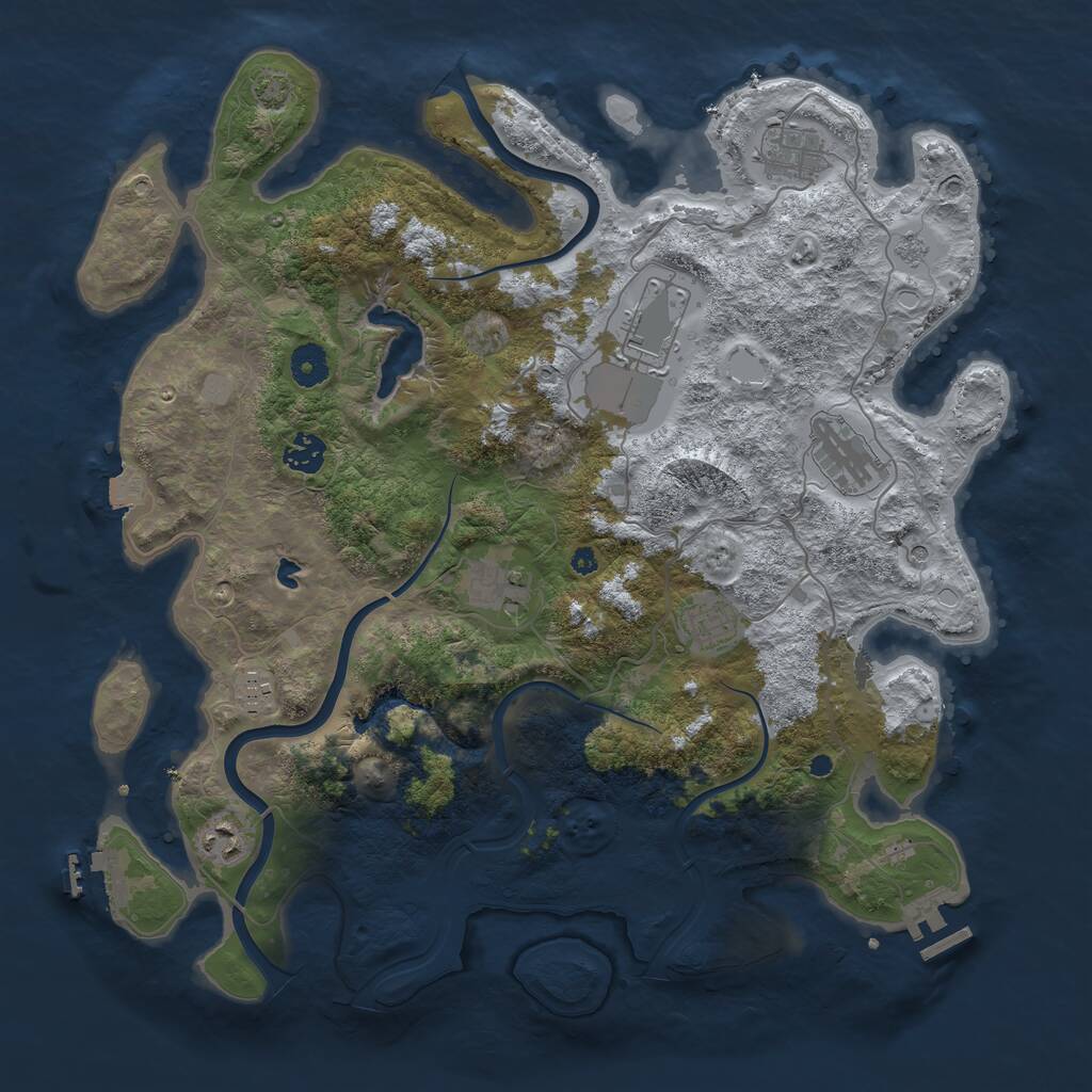 Rust Map: Procedural Map, Size: 4000, Seed: 548672, 14 Monuments