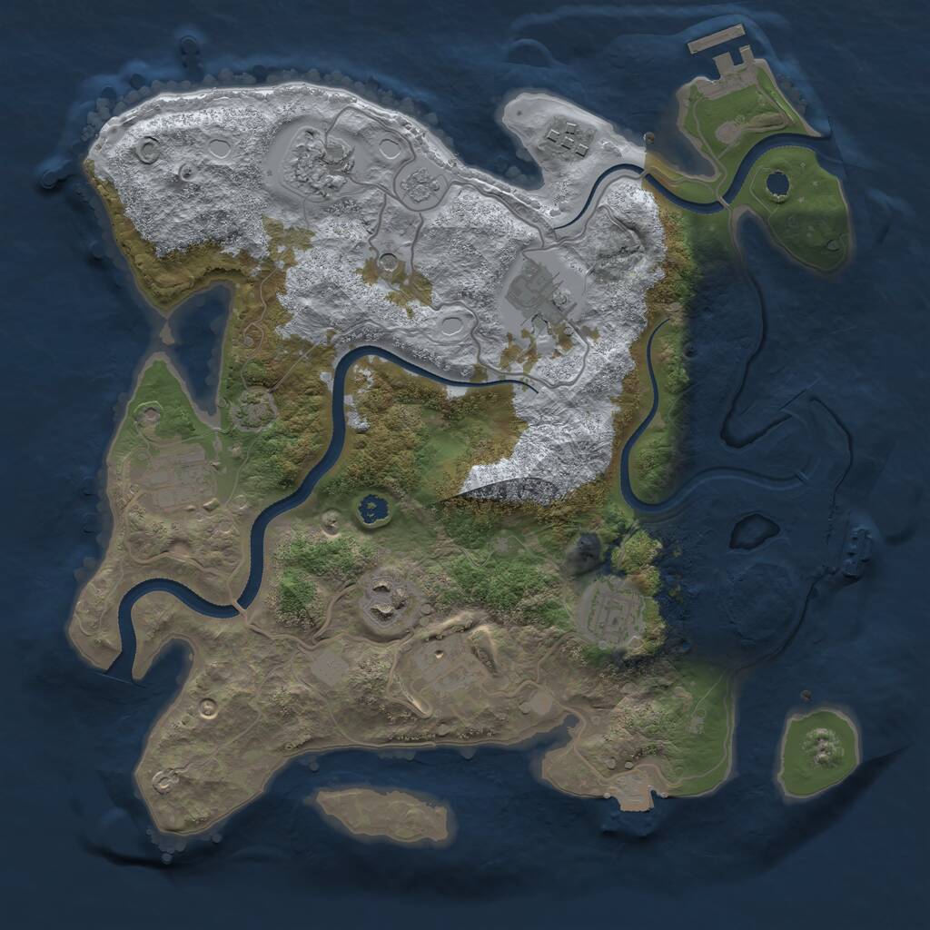 Rust Map: Procedural Map, Size: 3250, Seed: 682074551, 13 Monuments