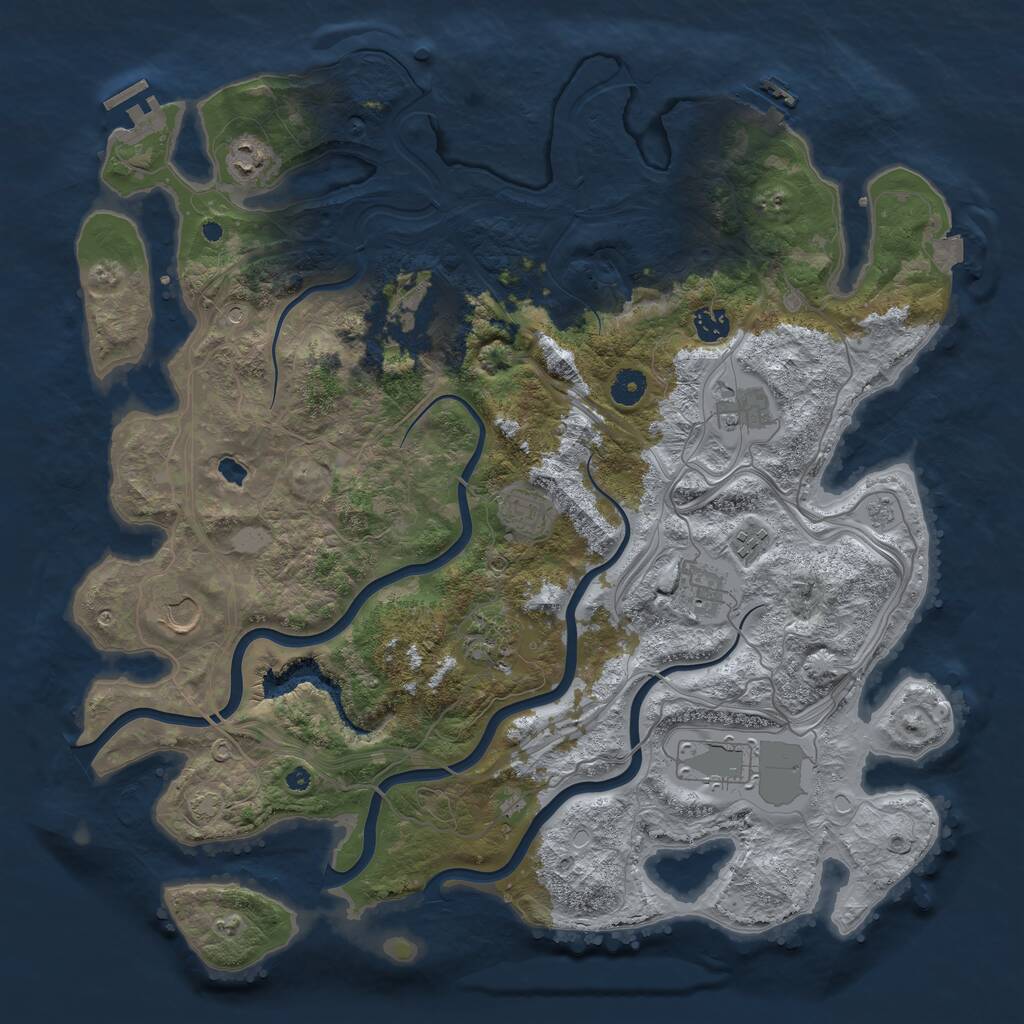 Rust Map: Procedural Map, Size: 4300, Seed: 193761173, 16 Monuments