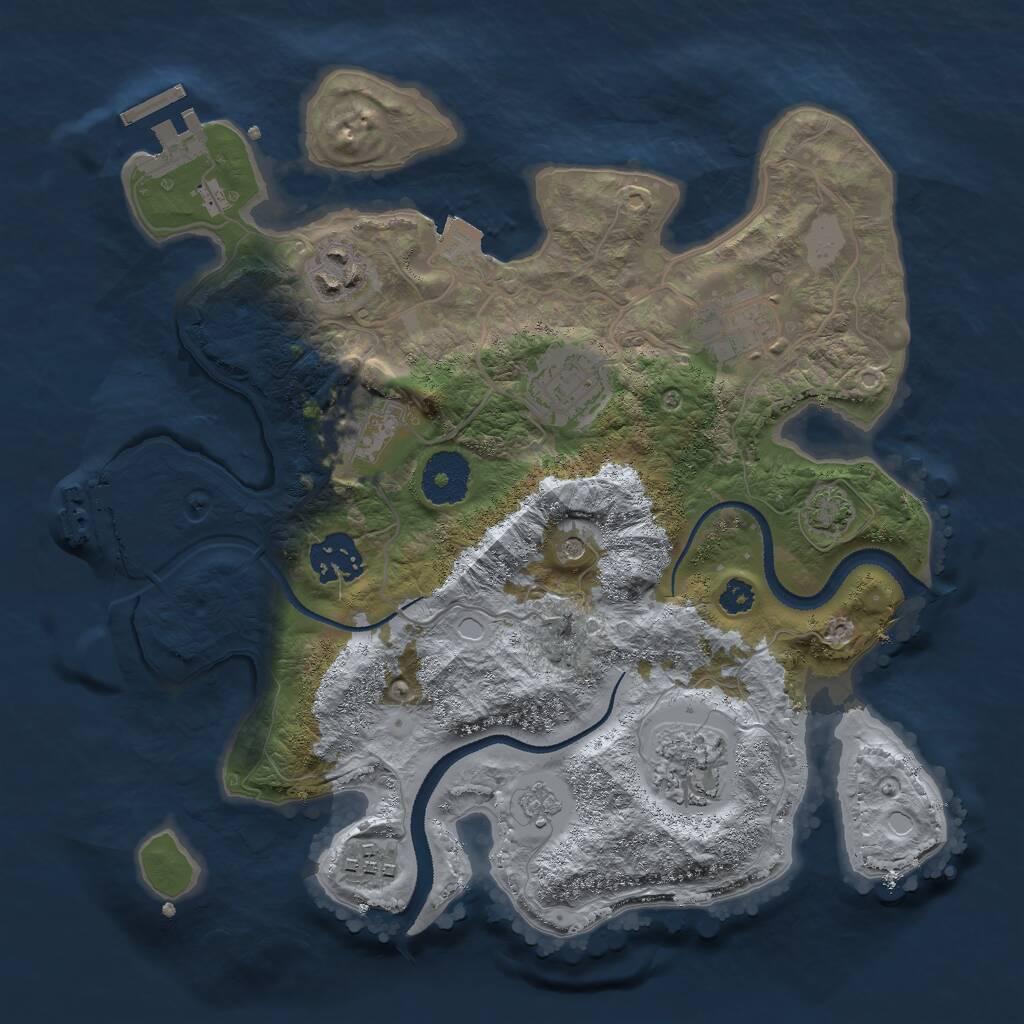 Rust Map: Procedural Map, Size: 3000, Seed: 1866581276, 13 Monuments