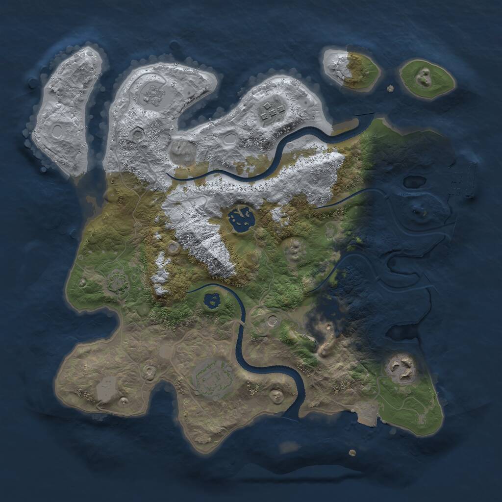 Rust Map: Procedural Map, Size: 3000, Seed: 778879632, 10 Monuments