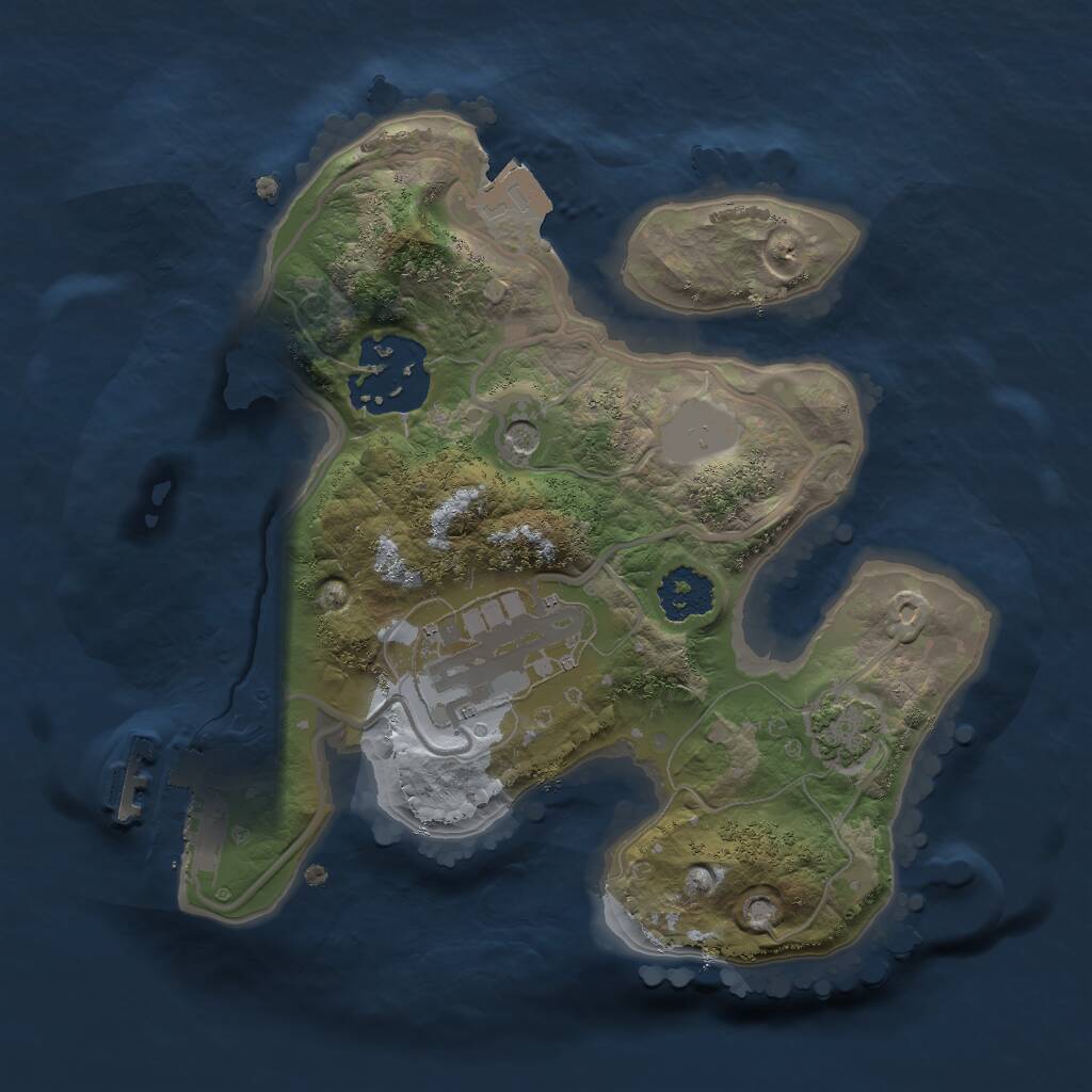 Rust Map: Procedural Map, Size: 2000, Seed: 1267422549, 6 Monuments