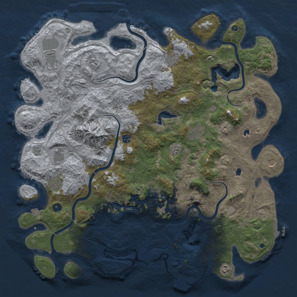 Rust Map: Procedural Map, Size: 5000, Seed: 2010145023, 17 Monuments