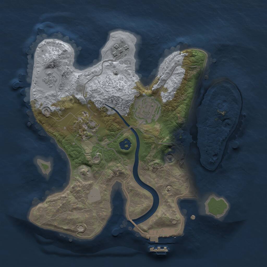 Rust Map: Procedural Map, Size: 2300, Seed: 1540527993, 7 Monuments