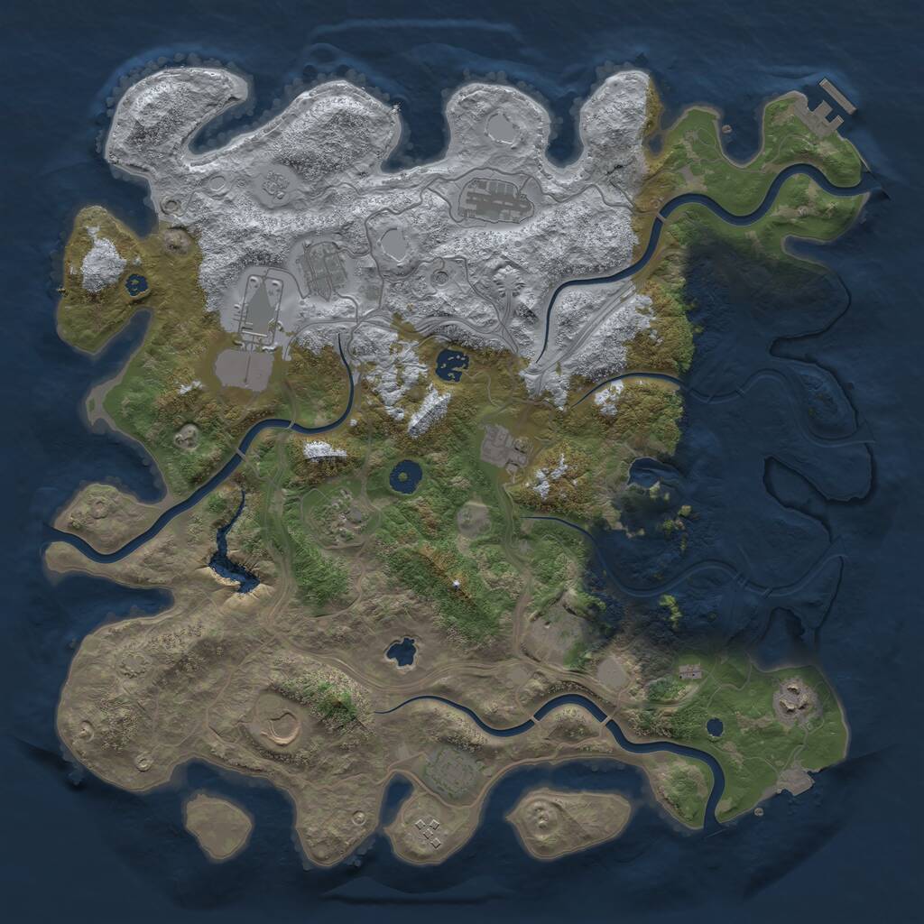 Rust Map: Procedural Map, Size: 4250, Seed: 8734721, 16 Monuments