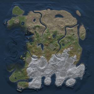 Thumbnail Rust Map: Procedural Map, Size: 4000, Seed: 76933, 16 Monuments