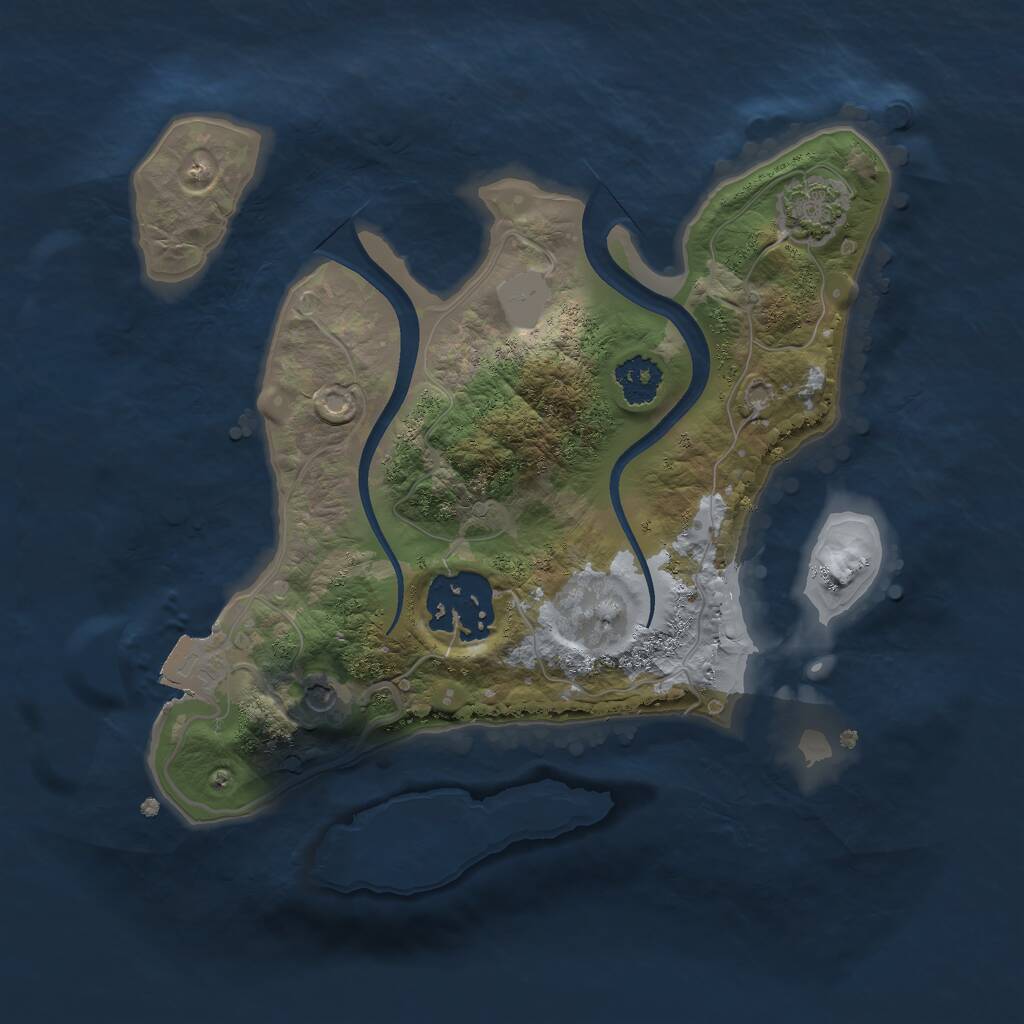 Rust Map: Procedural Map, Size: 2200, Seed: 41826, 4 Monuments