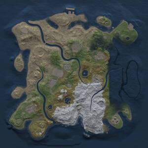 Thumbnail Rust Map: Procedural Map, Size: 3500, Seed: 1290697540, 13 Monuments