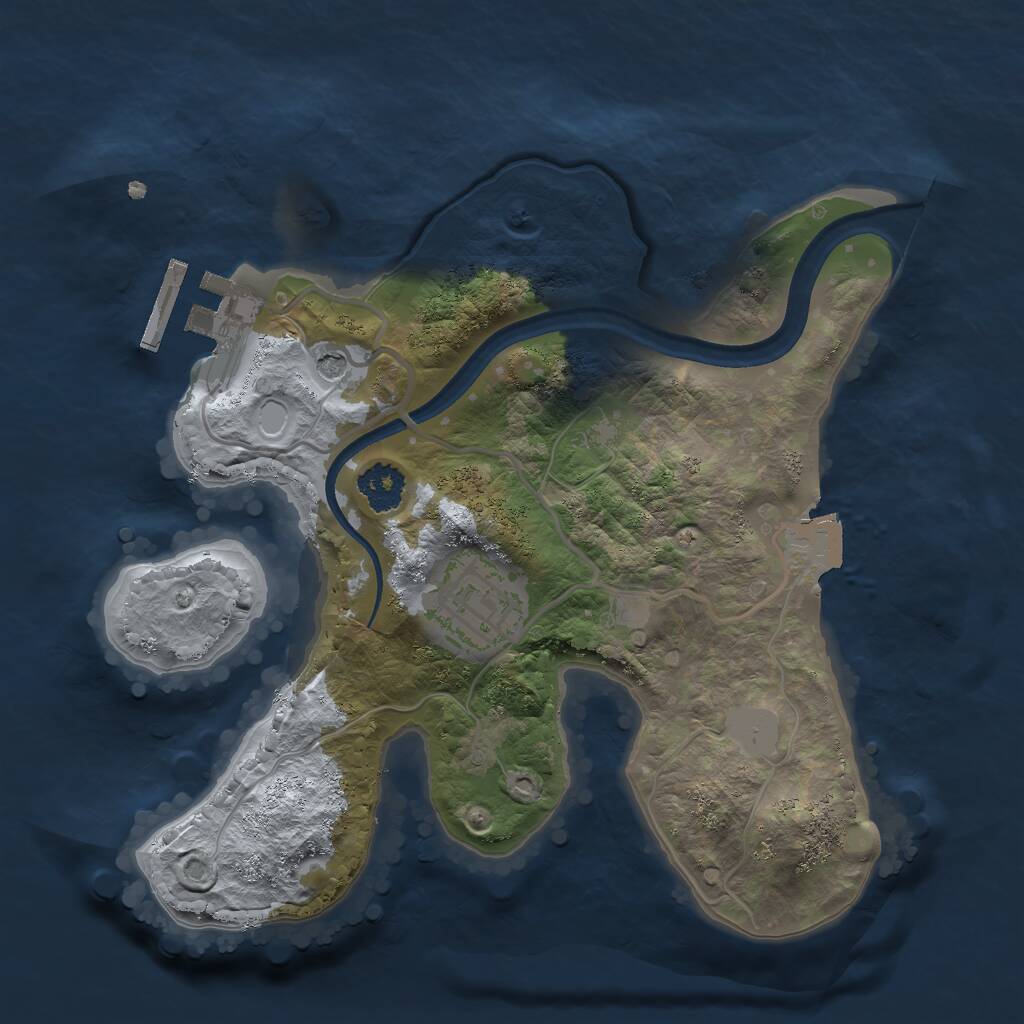 Rust Map: Procedural Map, Size: 2200, Seed: 2063933414, 4 Monuments
