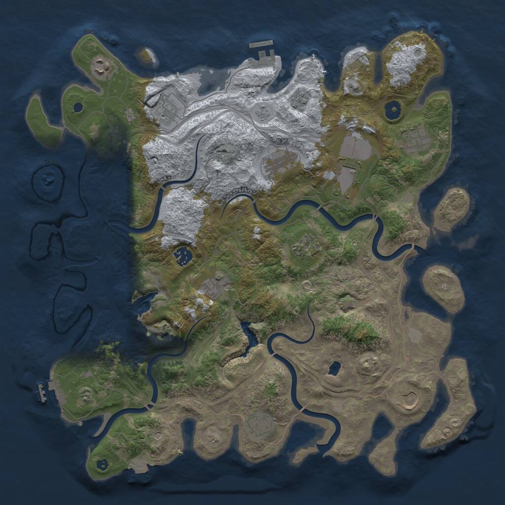 Rust Map: Procedural Map, Size: 4250, Seed: 483443860, 17 Monuments