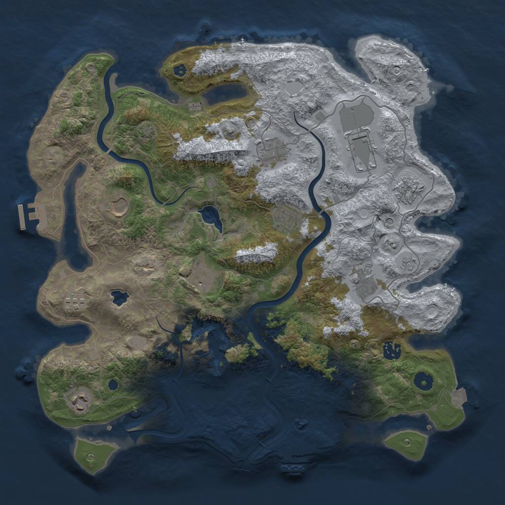 Rust Map: Procedural Map, Size: 4000, Seed: 90657163, 16 Monuments