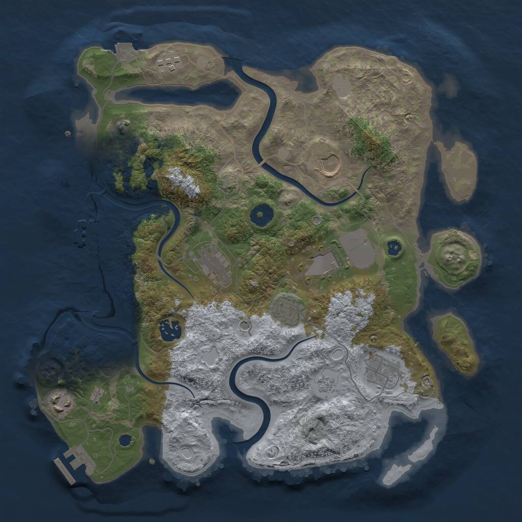 Rust Map: Procedural Map, Size: 3500, Seed: 1664292262, 14 Monuments