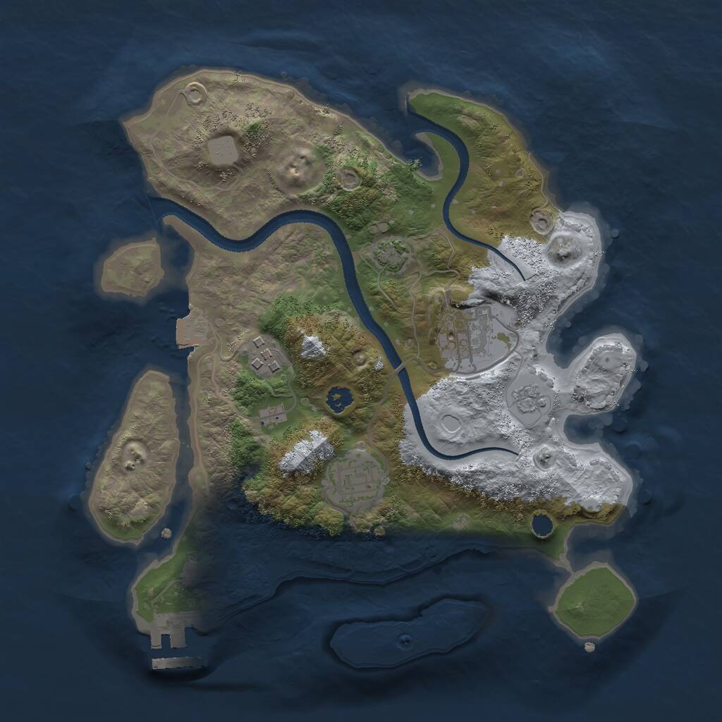 Rust Map: Procedural Map, Size: 2800, Seed: 264917743, 7 Monuments