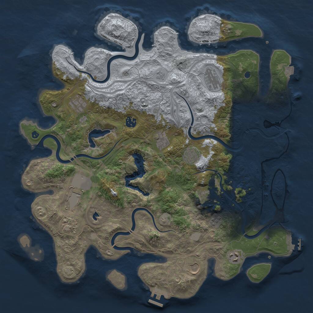 Rust Map: Procedural Map, Size: 4250, Seed: 59443684, 17 Monuments