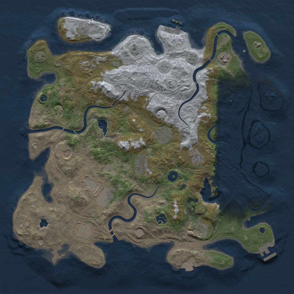 Rust Map: Procedural Map, Size: 4300, Seed: 1670061075, 17 Monuments
