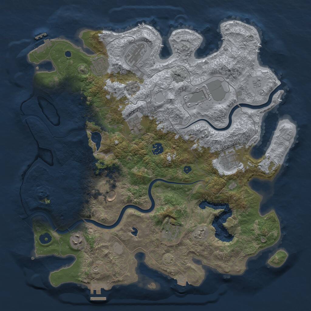 Rust Map: Procedural Map, Size: 4000, Seed: 88082049, 16 Monuments
