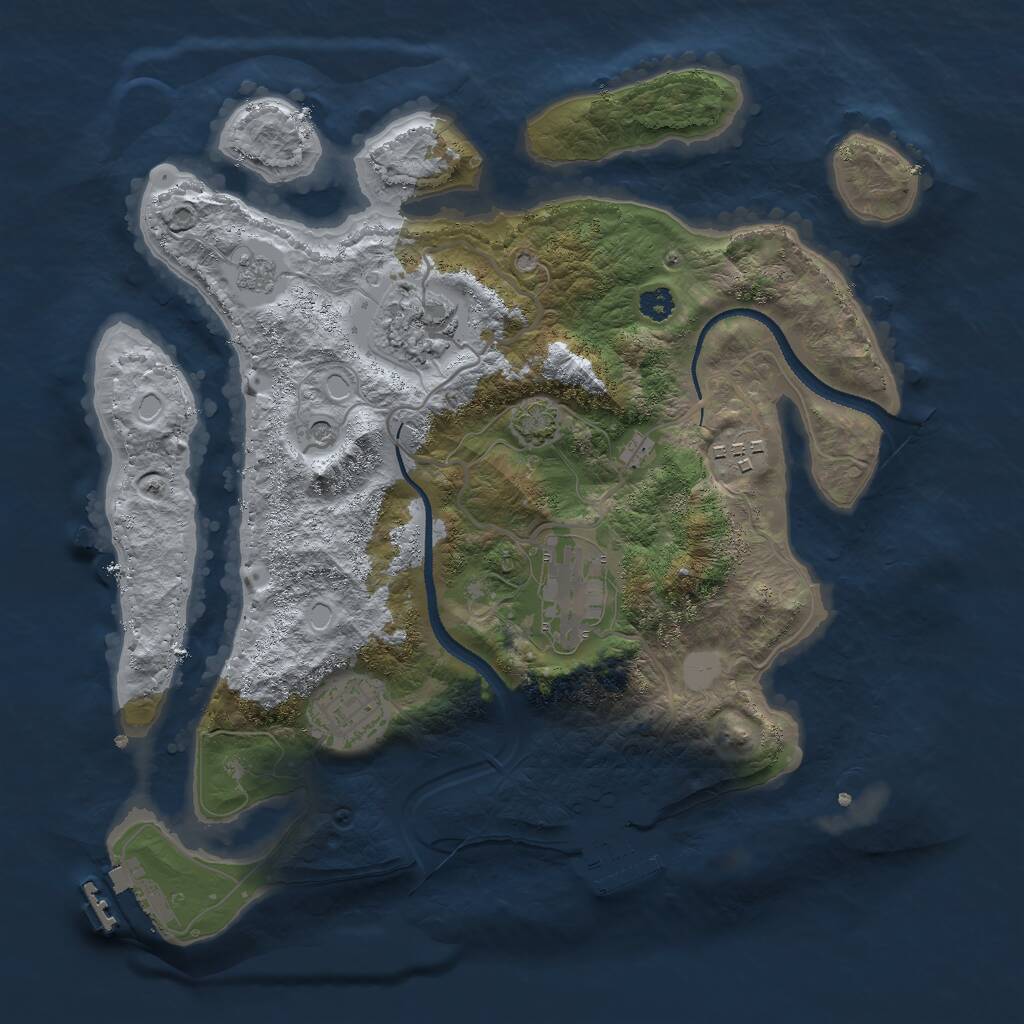 Rust Map: Procedural Map, Size: 3000, Seed: 444555666, 10 Monuments