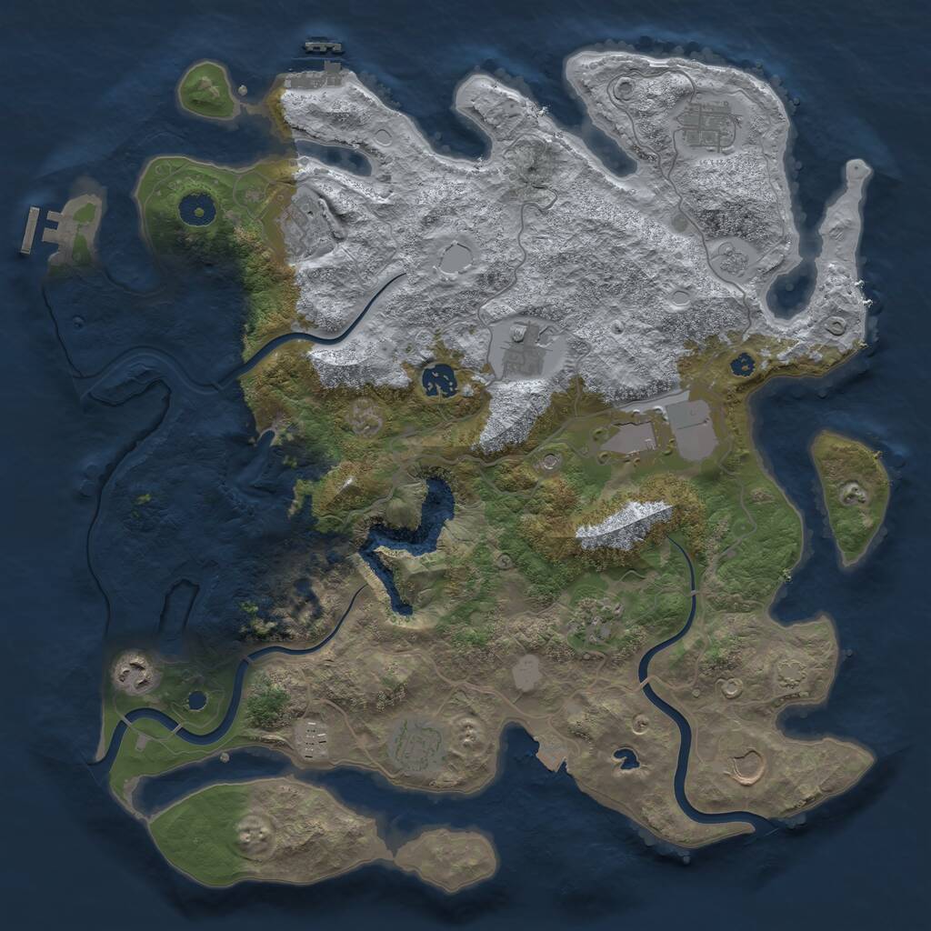 Rust Map: Procedural Map, Size: 4000, Seed: 2005752798, 16 Monuments