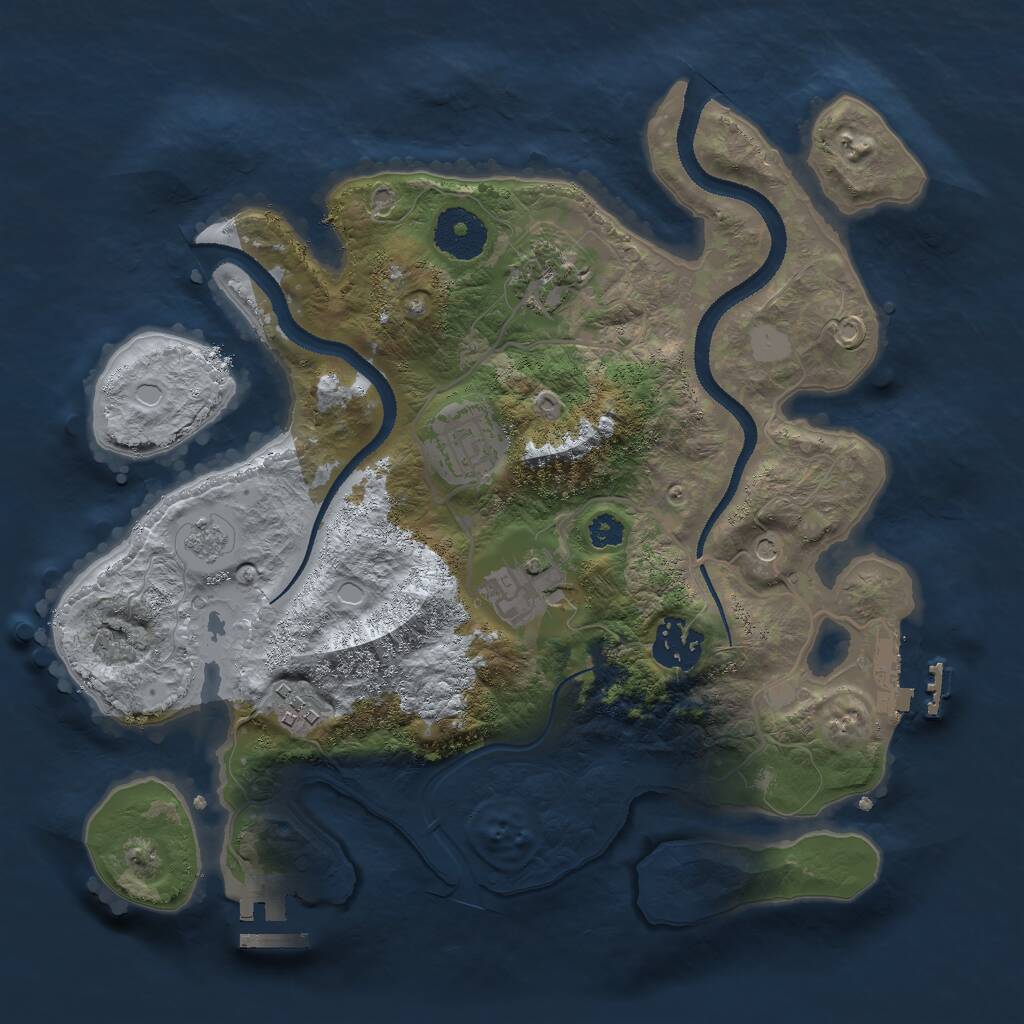 Rust Map: Procedural Map, Size: 3000, Seed: 1738294824, 10 Monuments