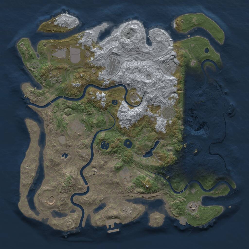 Rust Map: Procedural Map, Size: 4300, Seed: 682084151, 17 Monuments