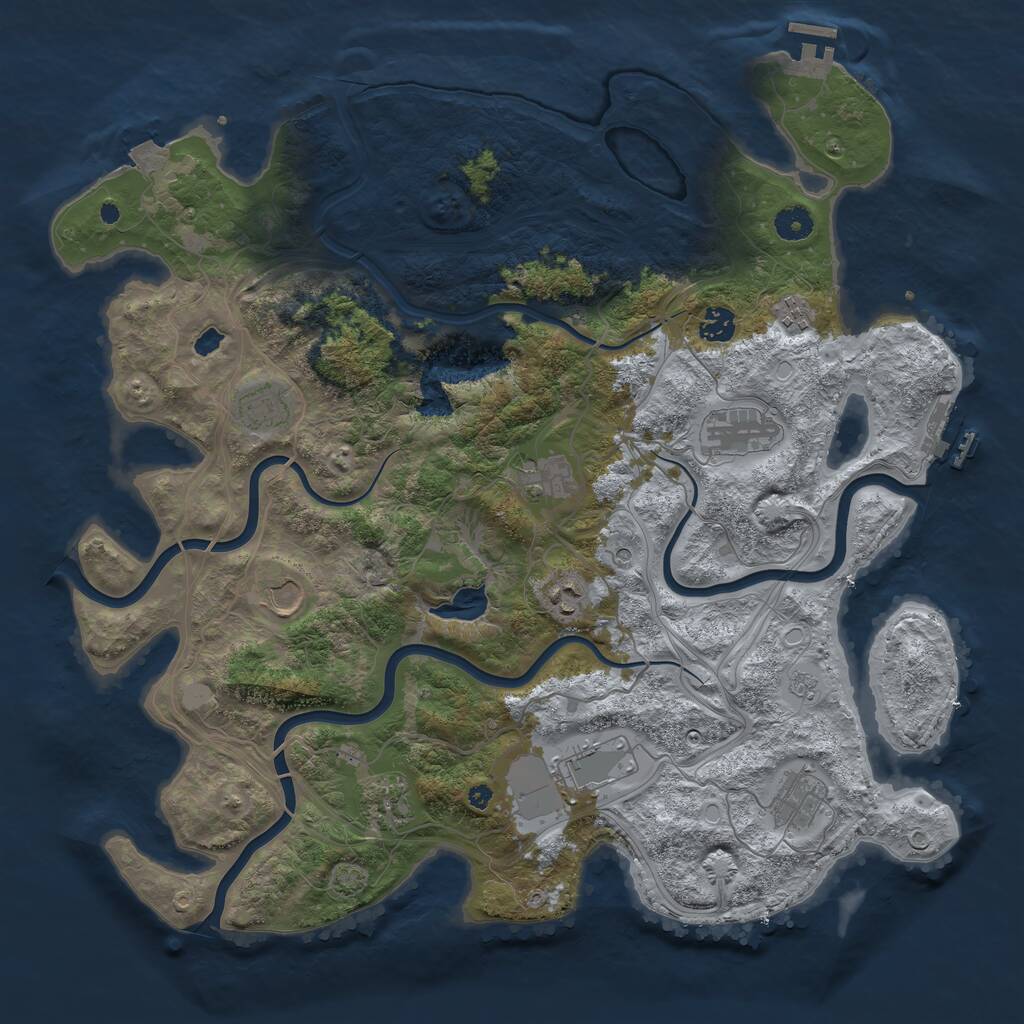 Rust Map: Procedural Map, Size: 4250, Seed: 1337420, 16 Monuments