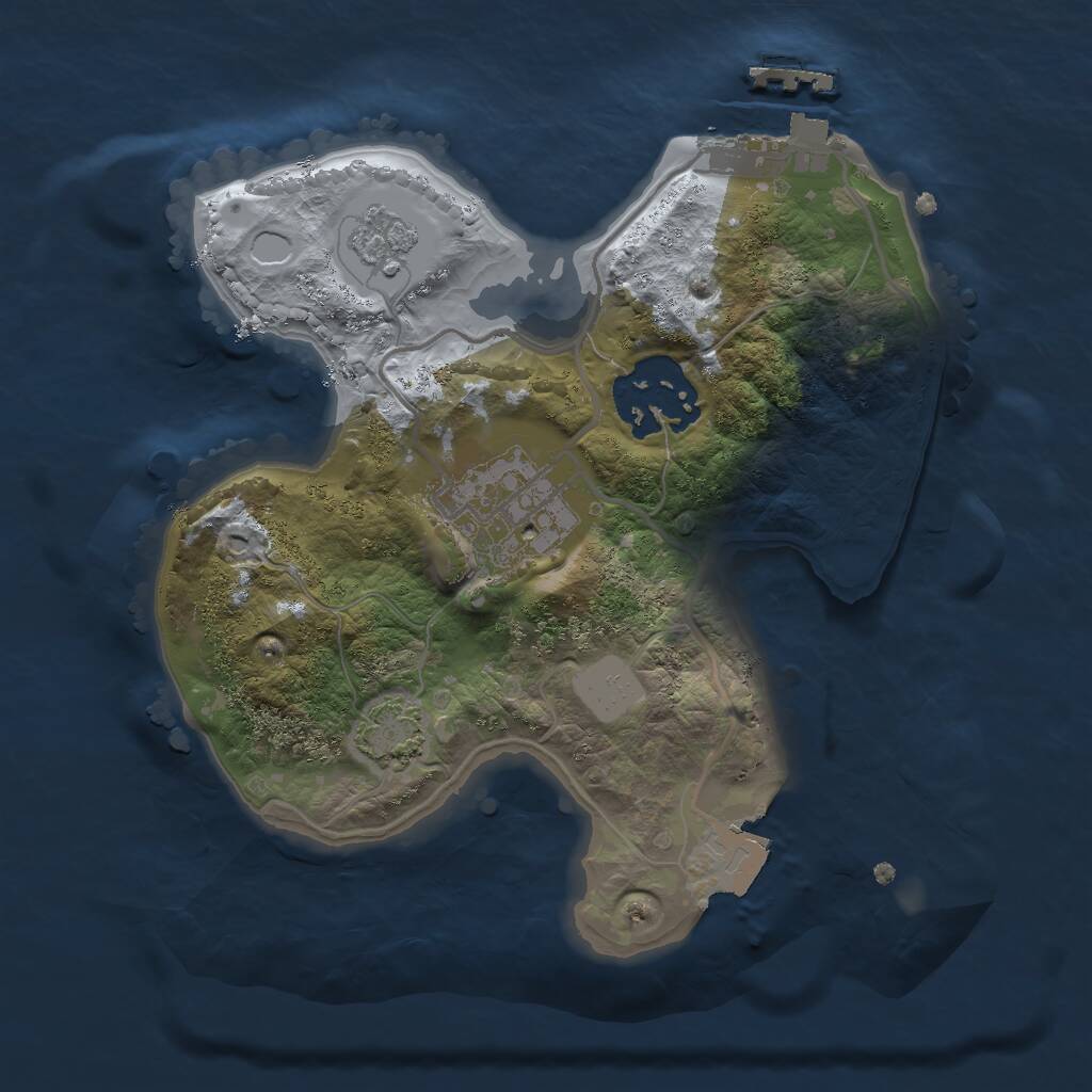 Rust Map: Procedural Map, Size: 2000, Seed: 5011028, 6 Monuments