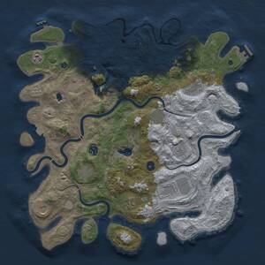 Thumbnail Rust Map: Procedural Map, Size: 4300, Seed: 333295688, 17 Monuments