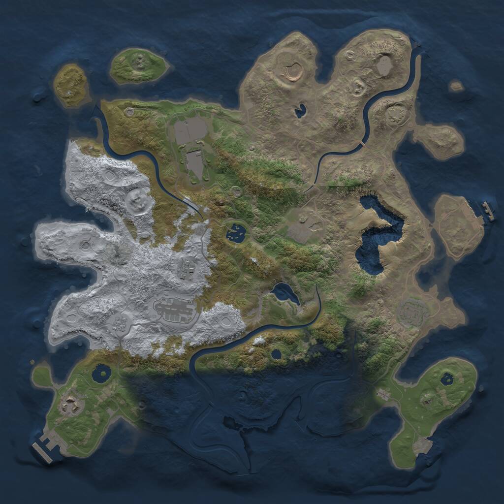 Rust Map: Procedural Map, Size: 4000, Seed: 209455, 14 Monuments