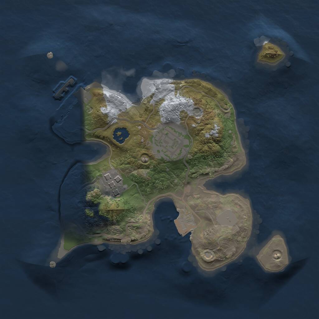 Rust Map: Procedural Map, Size: 2000, Seed: 622836511, 4 Monuments