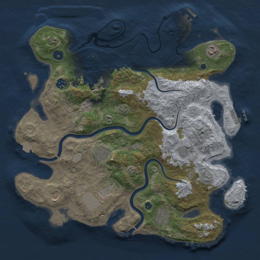 Rust Map: Procedural Map, Size: 3800, Seed: 4337, 15 Monuments