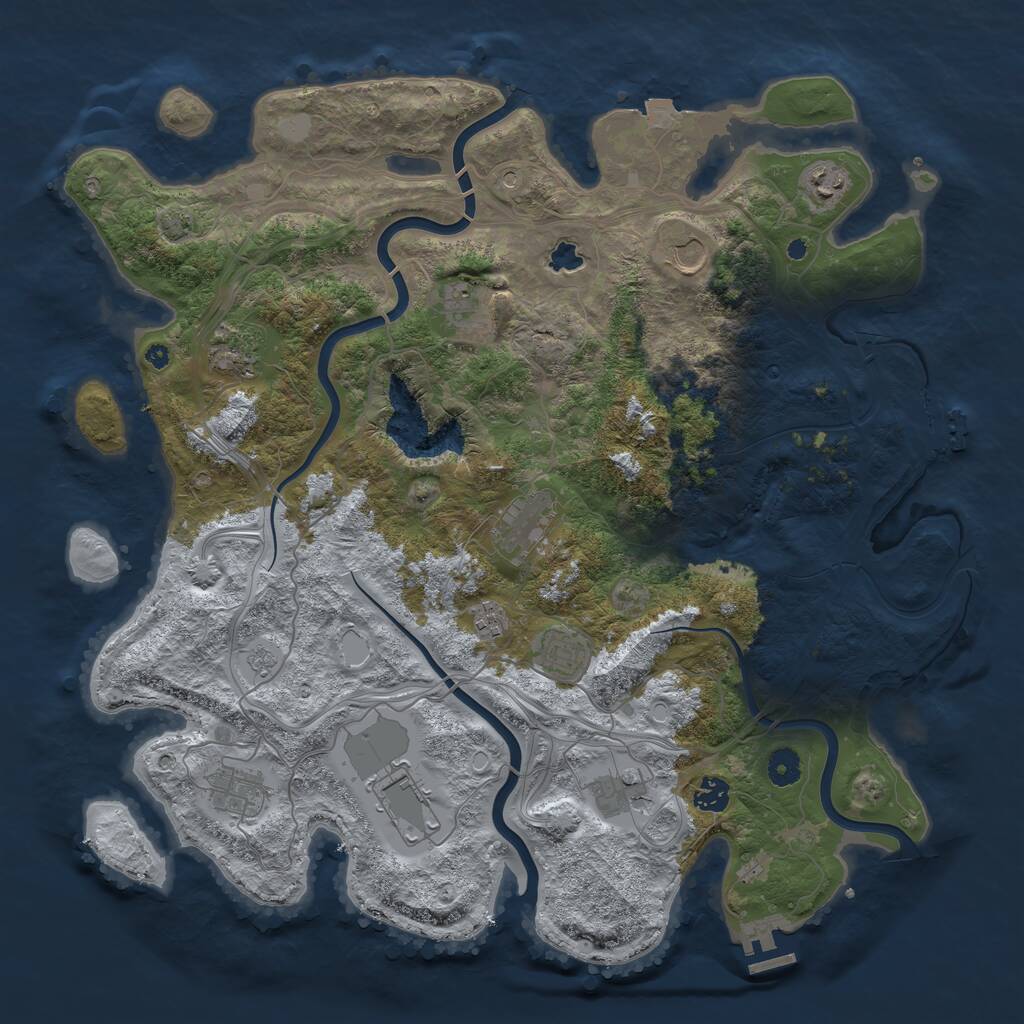 Rust Map: Procedural Map, Size: 4300, Seed: 783991263, 17 Monuments