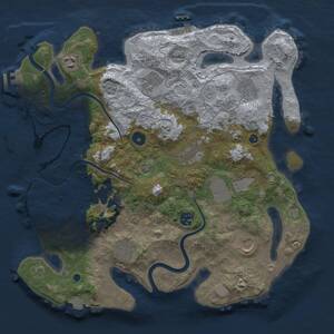 Thumbnail Rust Map: Procedural Map, Size: 3700, Seed: 1574033251, 16 Monuments