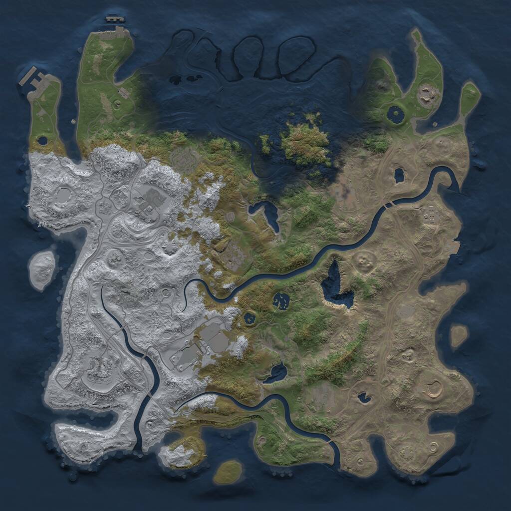 Rust Map: Procedural Map, Size: 4500, Seed: 1448577891, 17 Monuments