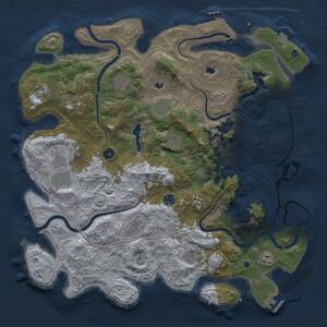 Thumbnail Rust Map: Procedural Map, Size: 4500, Seed: 487929500, 16 Monuments