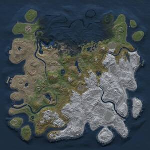 Thumbnail Rust Map: Procedural Map, Size: 4500, Seed: 572050848, 16 Monuments