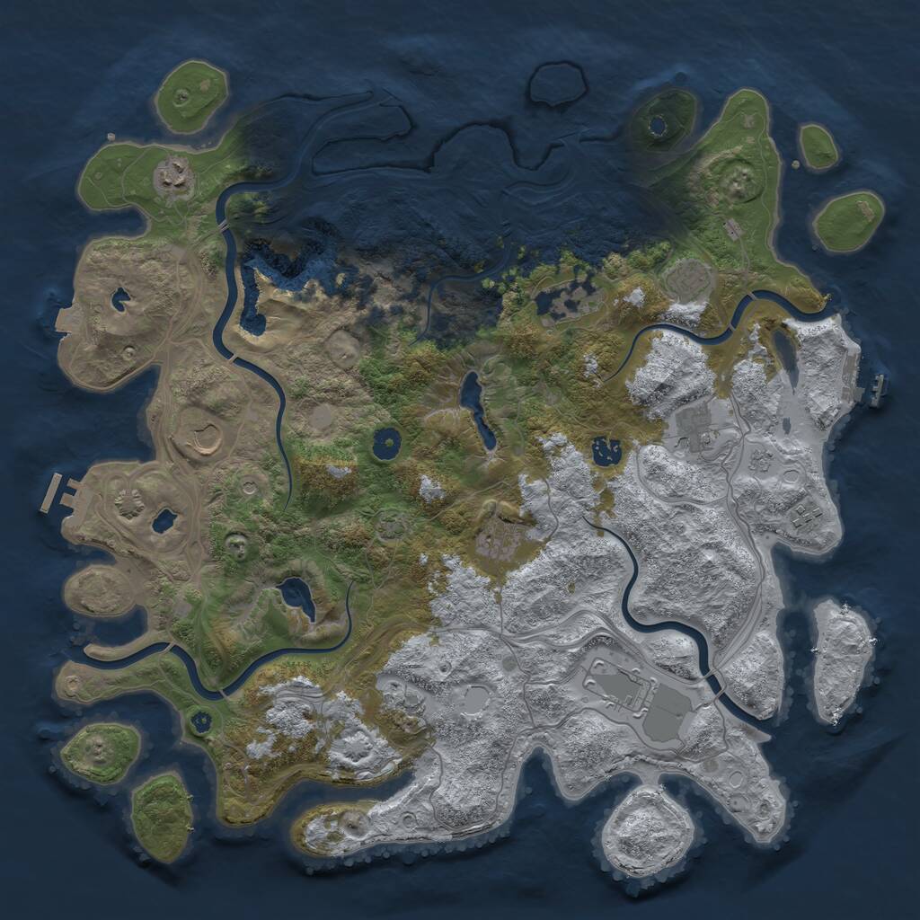 Rust Map: Procedural Map, Size: 4500, Seed: 572050848, 16 Monuments